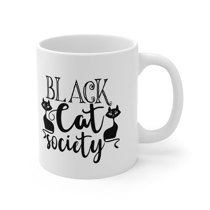 Black Cat Society, Personalized Mug Designs, Creative Coffee Cups, Unique Mug Artwork, Printed Coffee Mugs, Artist-Designed Mugs 11oz