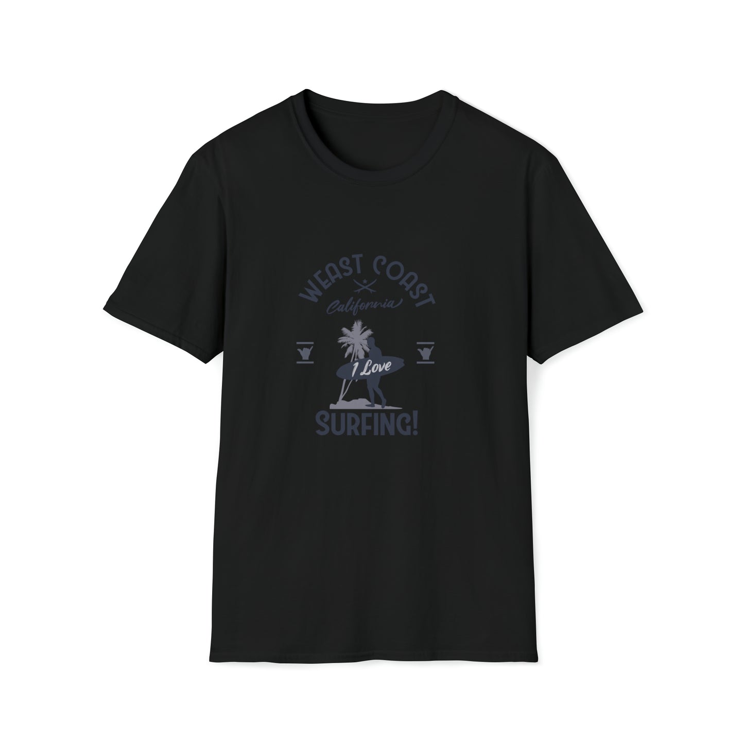 West Coast Surfing |Beach Lifestyle Shirts | Summer Vibe Apparel Black