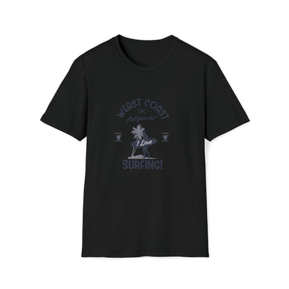 West Coast Surfing |Beach Lifestyle Shirts | Summer Vibe Apparel Black