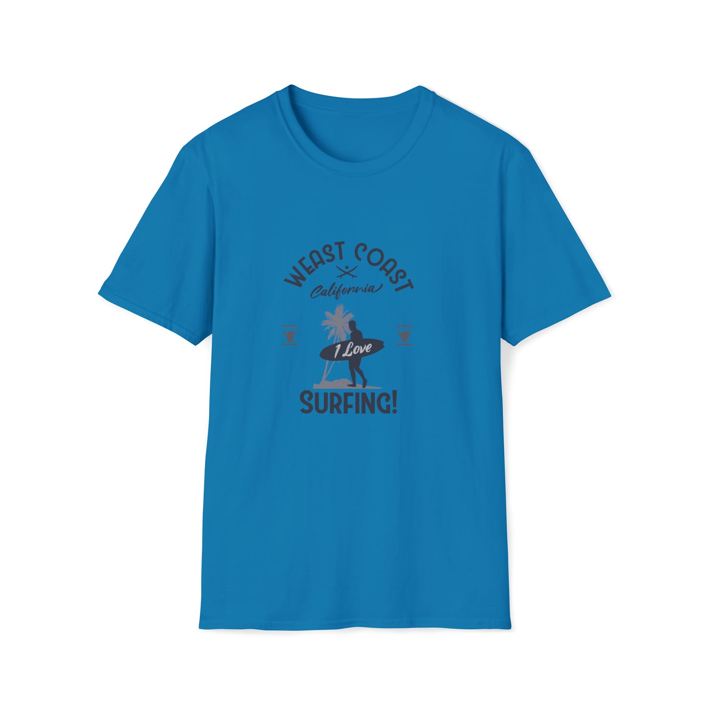 West Coast Surfing |Beach Lifestyle Shirts | Summer Vibe Apparel Sapphire