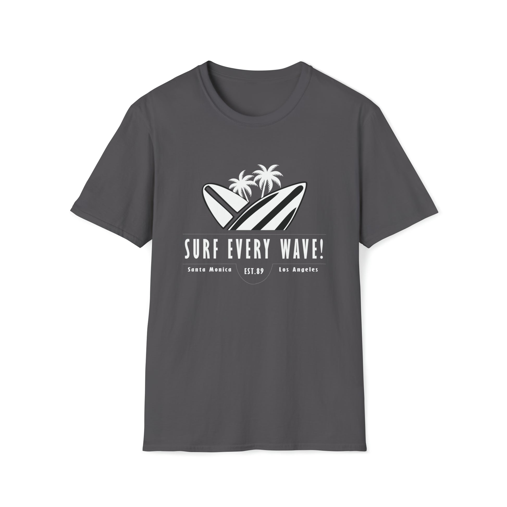 Surf Every Wave |Beach Lifestyle Shirts | Summer Vibe Apparel Charcoal