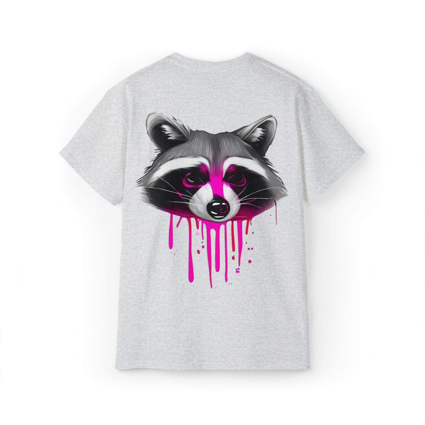 Raccoon Shirt, Graffiti Print Shirt, Unisex Ultra Cotton Tee, Pink Raccoon