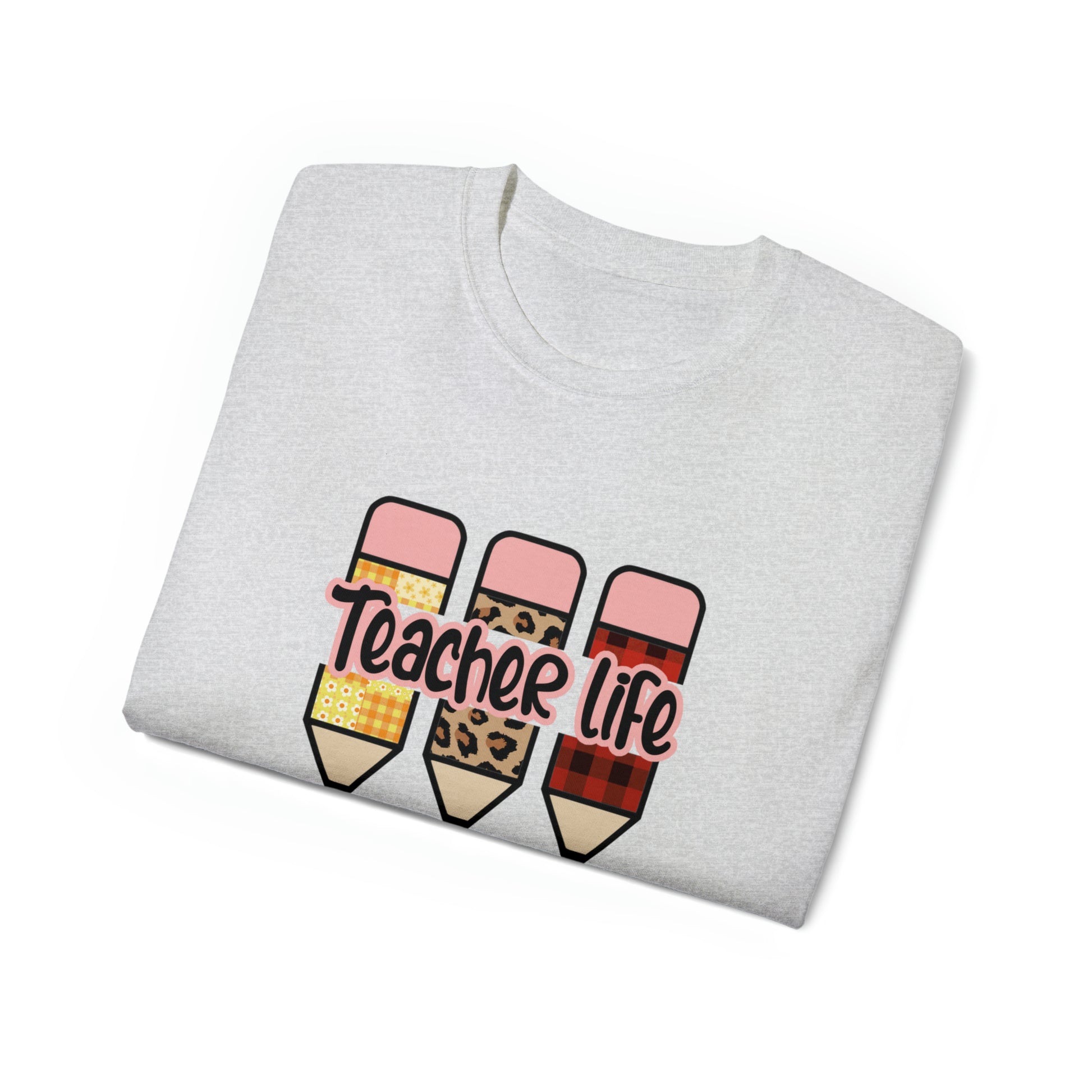 Teacher Life, Teacher Pencil, Teacher Graphic Design Shirts, Educator T-Shirt Designs, Classroom Theme Shirts, Inspirational Teacher Tees, Teacher Appreciation Shirts - SaviTraviDesigns