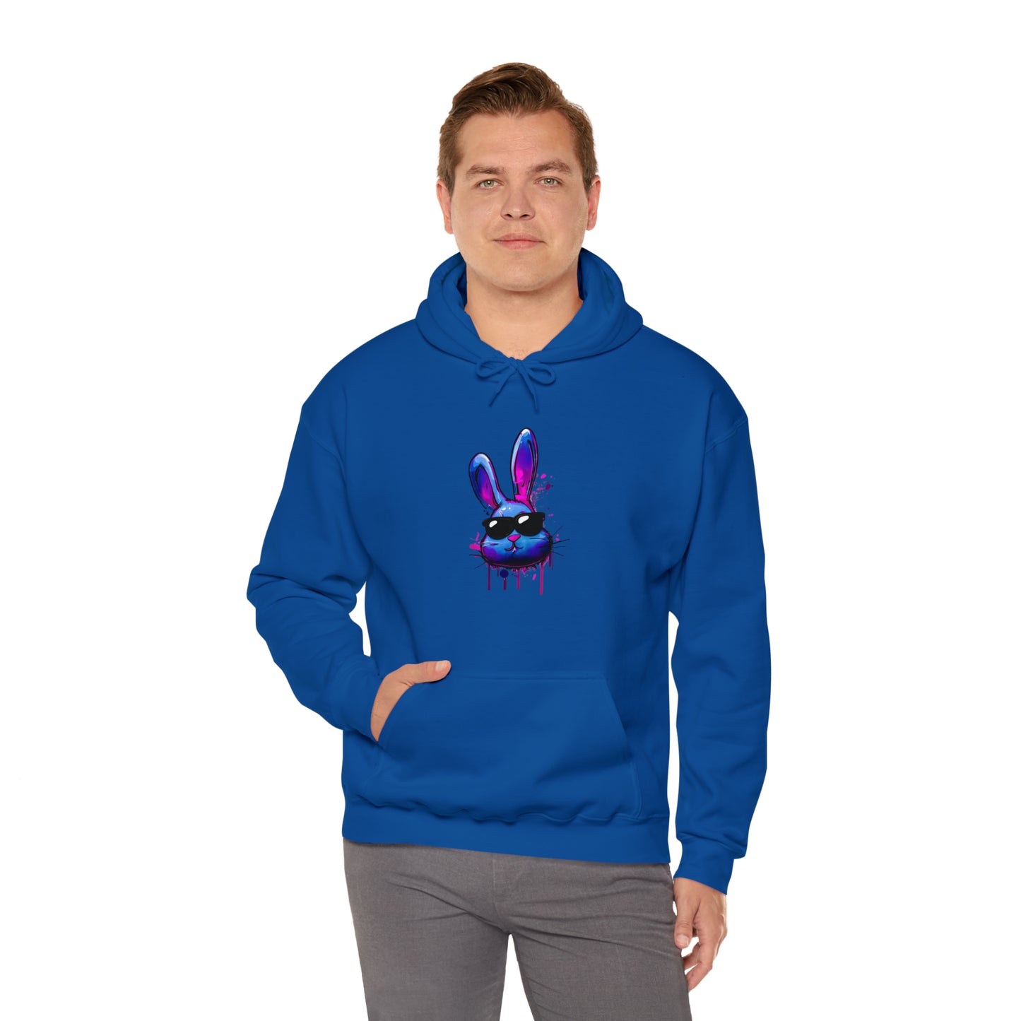 Bunny Hoodie, Graffiti Hoodie, Graffiti sweatshirt, Bunny sweatshirt, Urban Art Hooded Sweatshirt, Blue Bunny