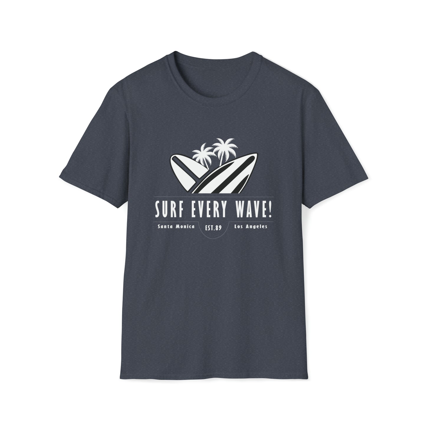 Surf Every Wave |Beach Lifestyle Shirts | Summer Vibe Apparel Heather Navy