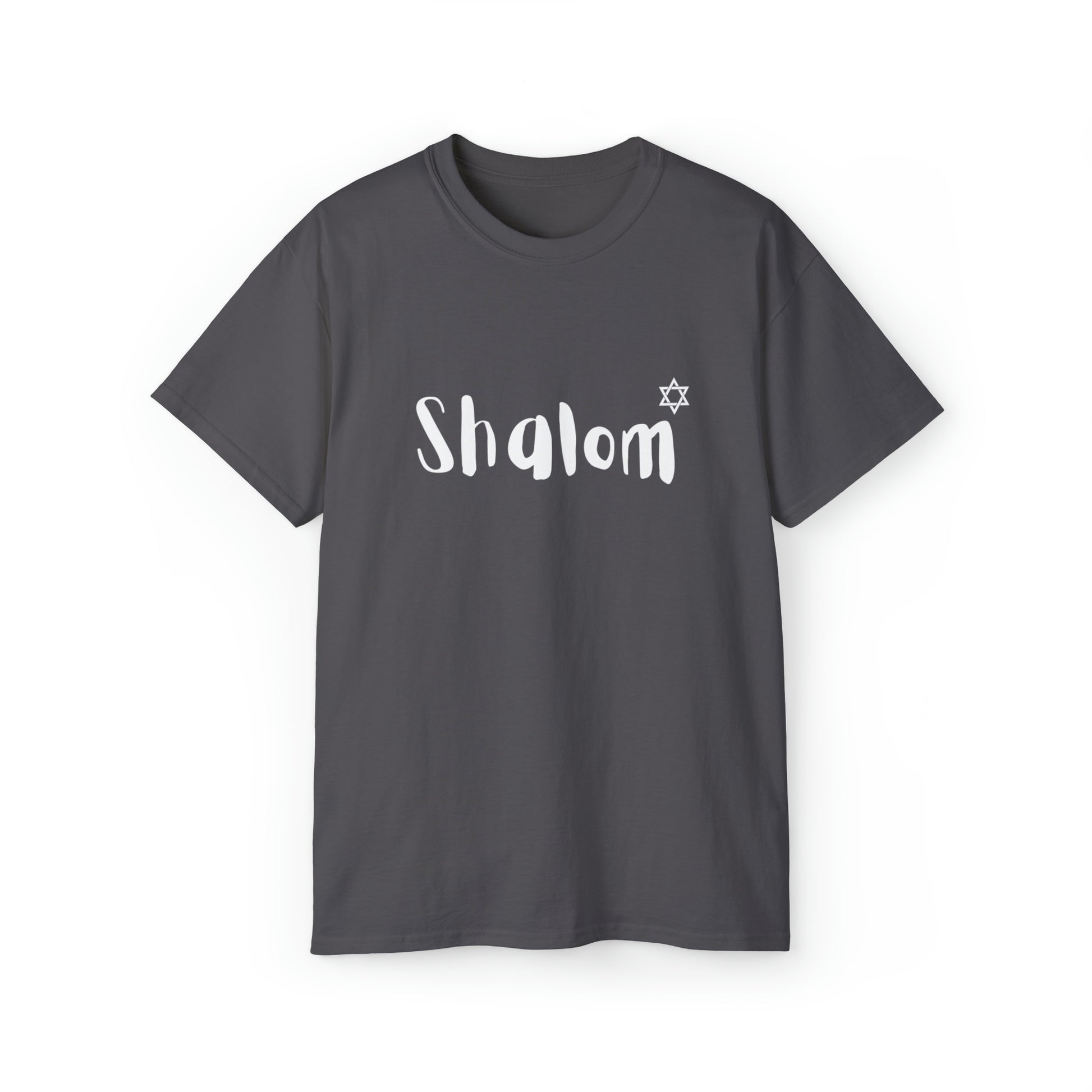 Shalom Tshirt, Holiday Tshirt, Graphic Tshirt, Jewish Shirt Charcoal