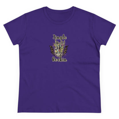 Jingle Bell Rockin, Christmas Graphic Shirts, Festive Holiday T-Shirts, Ugly Christmas Sweater Tees, Funny Christmas Shirt Designs, Cute Xmas Graphic Tees Purple