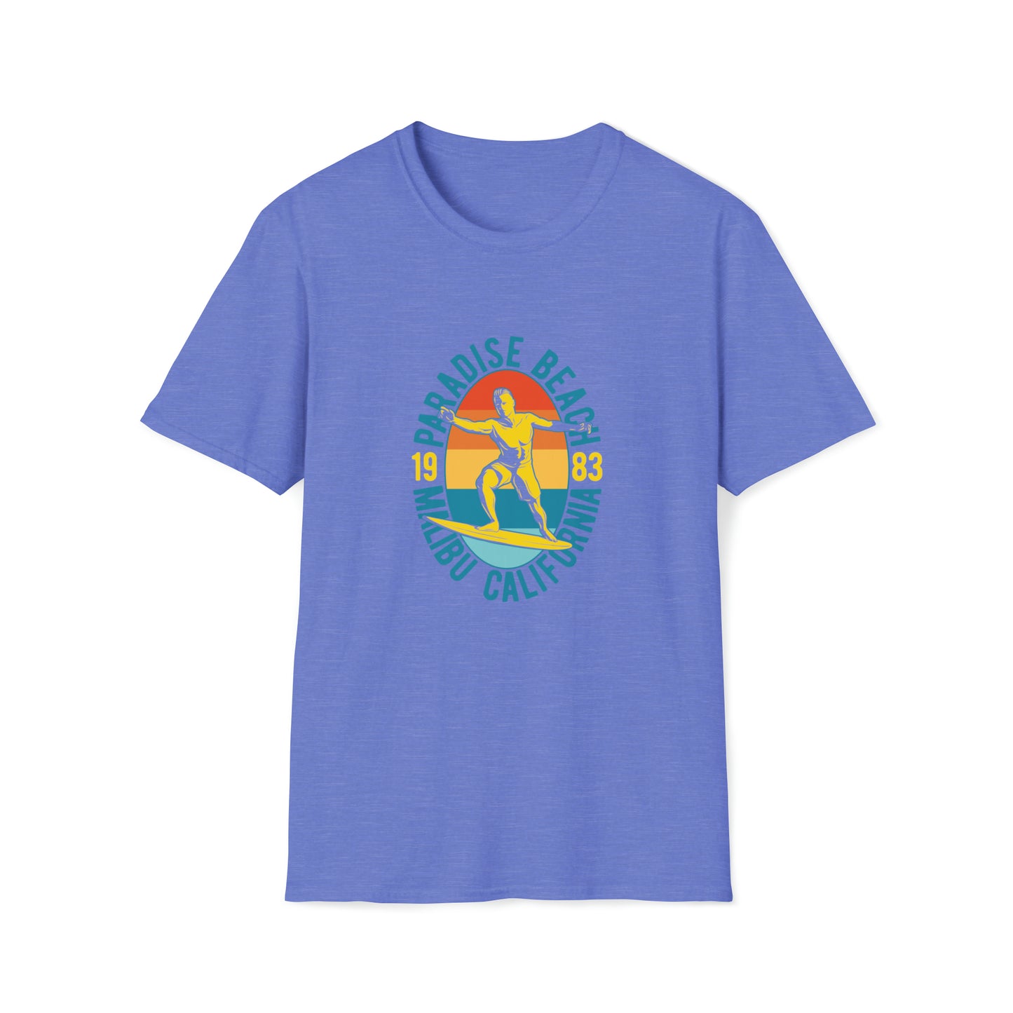 Paradise Beach Malibu |Beach Lifestyle Shirts | Summer Vibe Apparel Heather Royal