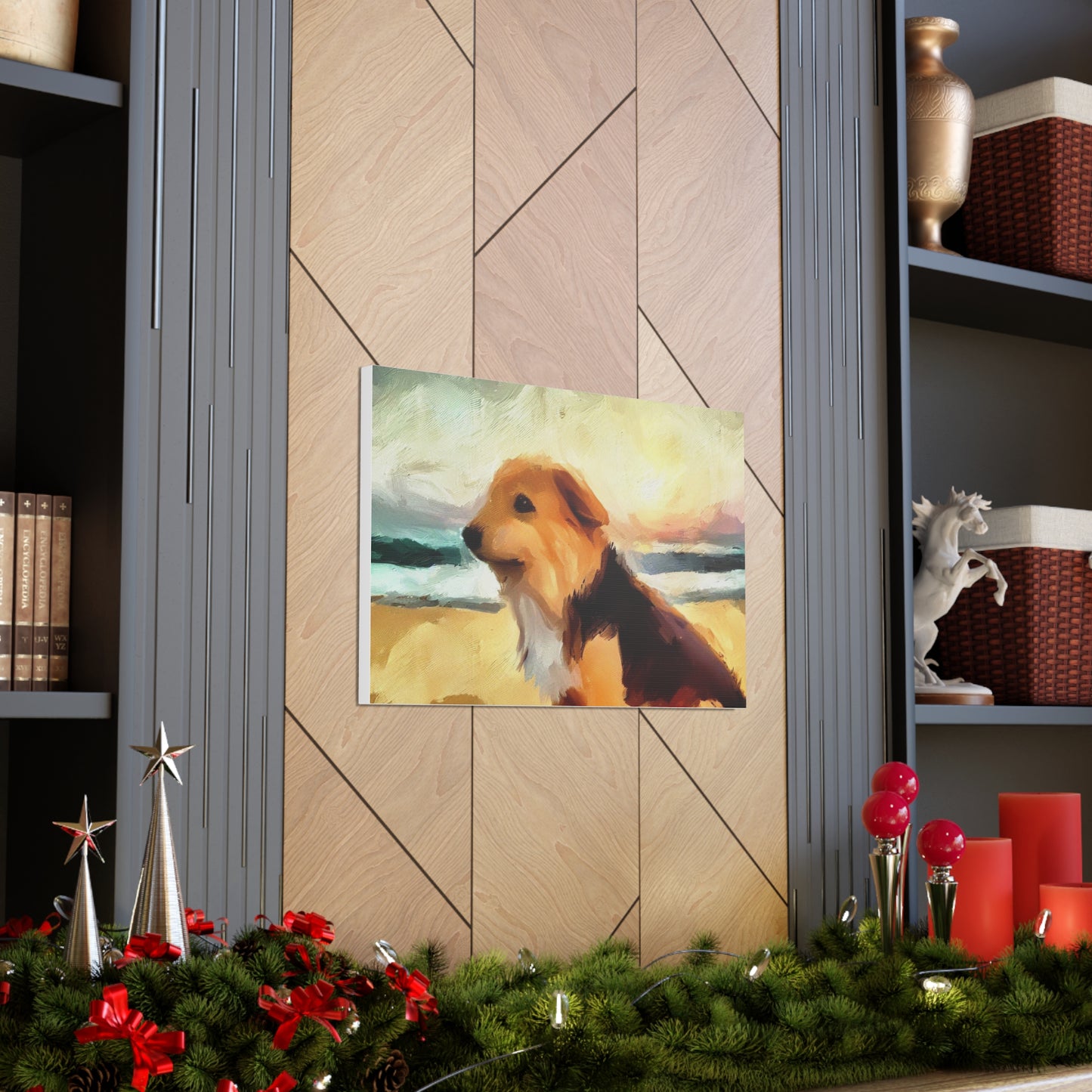 Dog wall art, ocean wall art, beach art, Canvas Gallery Wraps, Dog Beach - SaviTraviDesigns