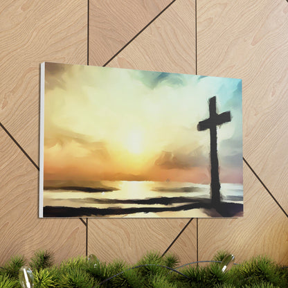 Christian wall art, Cross wall art, Beach art, ocean art, Canvas Gallery Wraps - SaviTraviDesigns