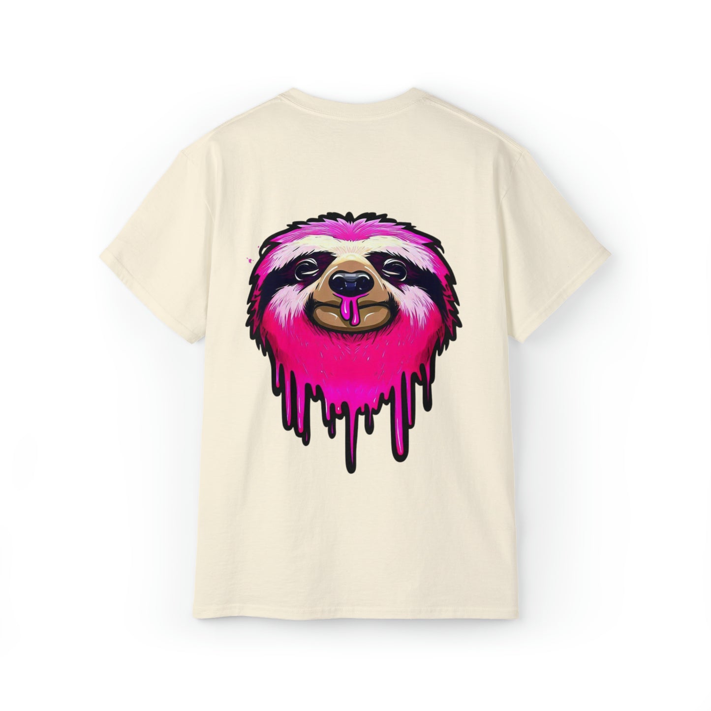 Graffiti Tshirt, Sloth Tshirt, Graphic T-Shirt, Unisex Ultra Cotton Tee, Pink Sloth