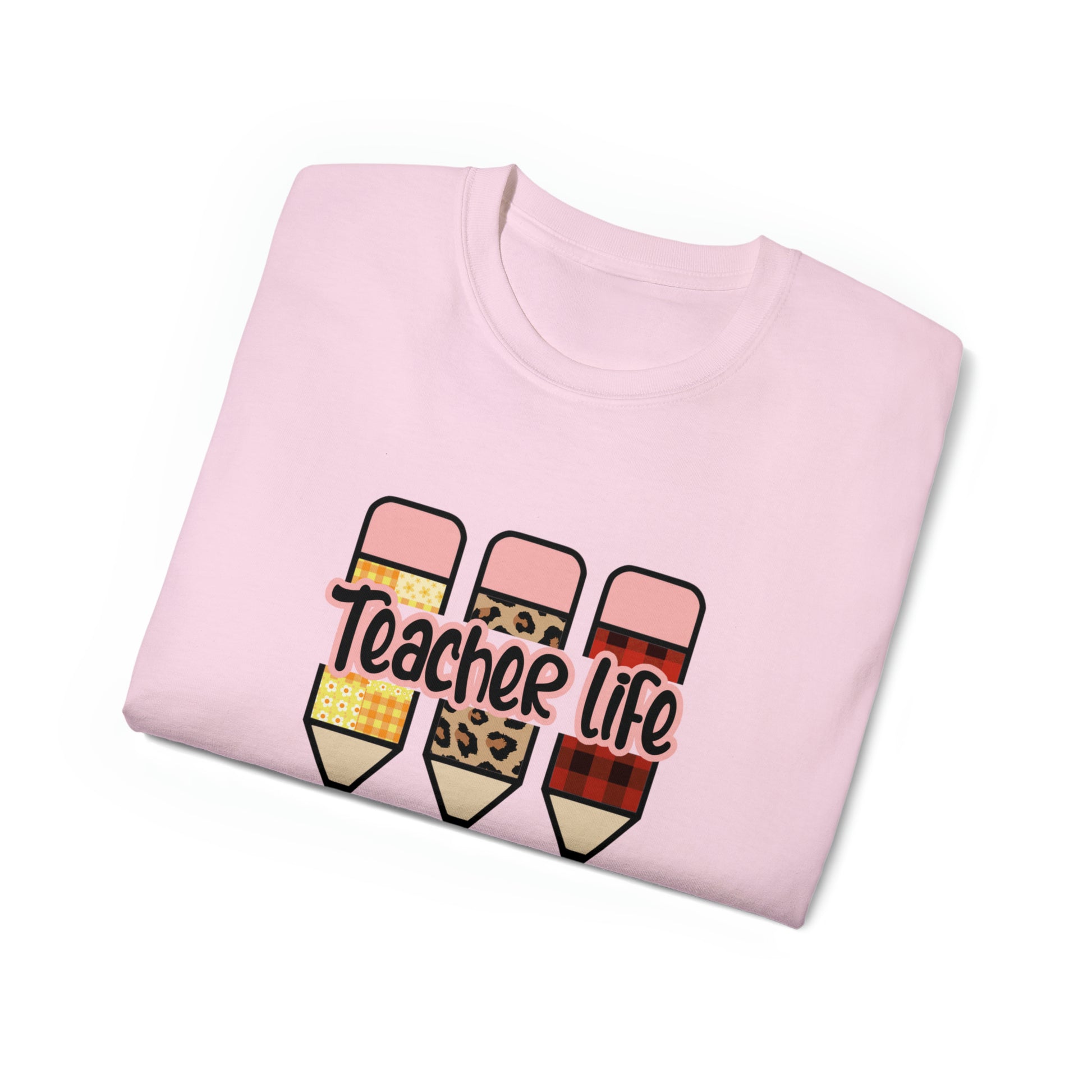 Teacher Life, Teacher Pencil, Teacher Graphic Design Shirts, Educator T-Shirt Designs, Classroom Theme Shirts, Inspirational Teacher Tees, Teacher Appreciation Shirts - SaviTraviDesigns