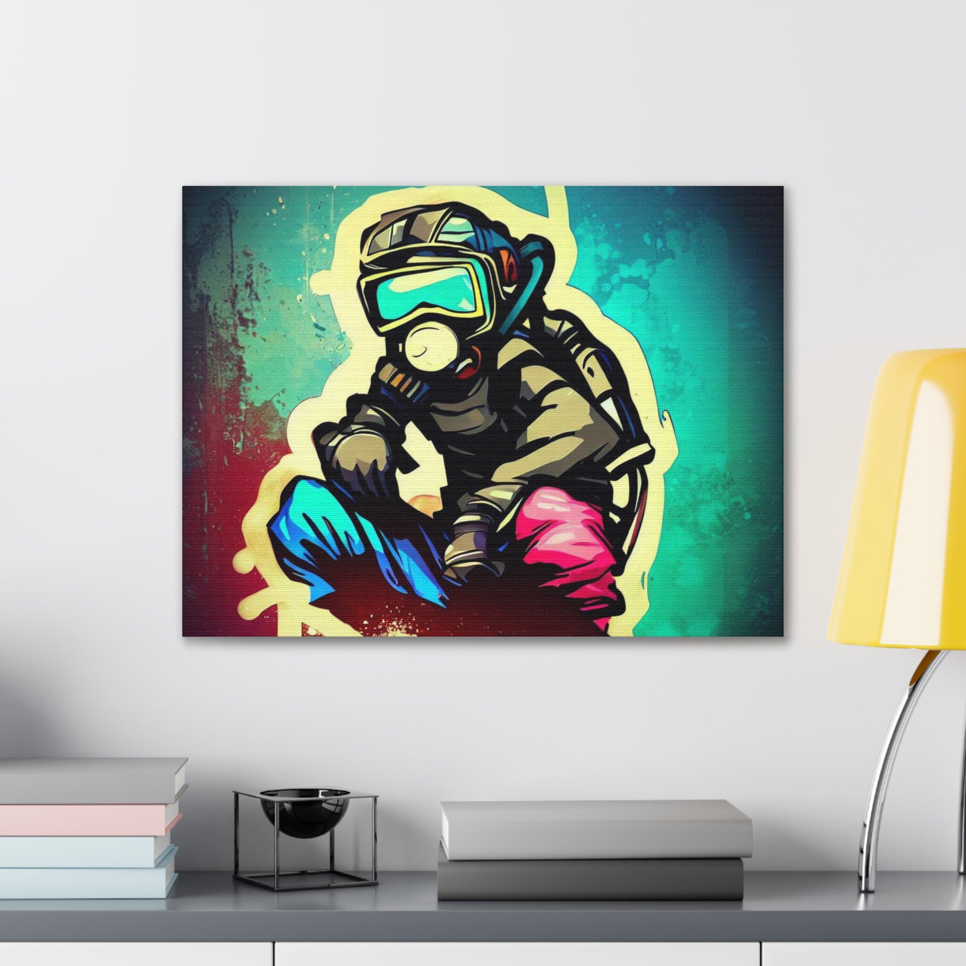 Gasmask, Graffiti Artist, Graffiti art prints, Street art canvas, Urban art decor, Graffiti-style wall art, Graffiti canvas prints, Street art posters - SaviTraviDesigns