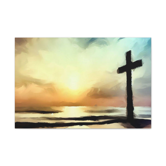 Christian wall art, Cross wall art, Beach art, ocean art, Canvas Gallery Wraps - SaviTraviDesigns