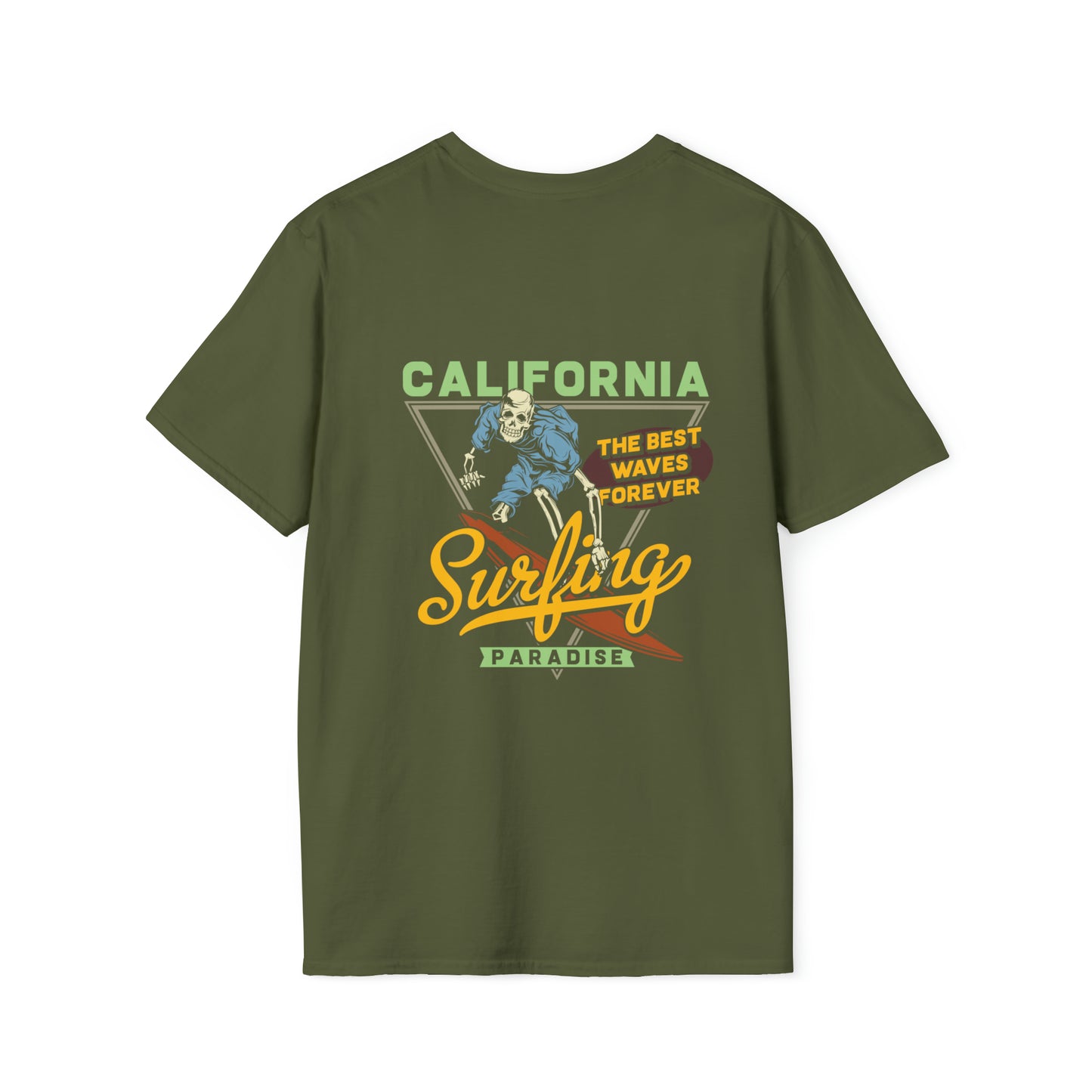 California Surfing Paradise, Beachwear Graphics, Tropical T-Shirt Designs, Ocean-Inspired Shirts, Surfing Graphics, Sun and Sand Apparel, Summer Wardrobe Essentials - SaviTraviDesigns