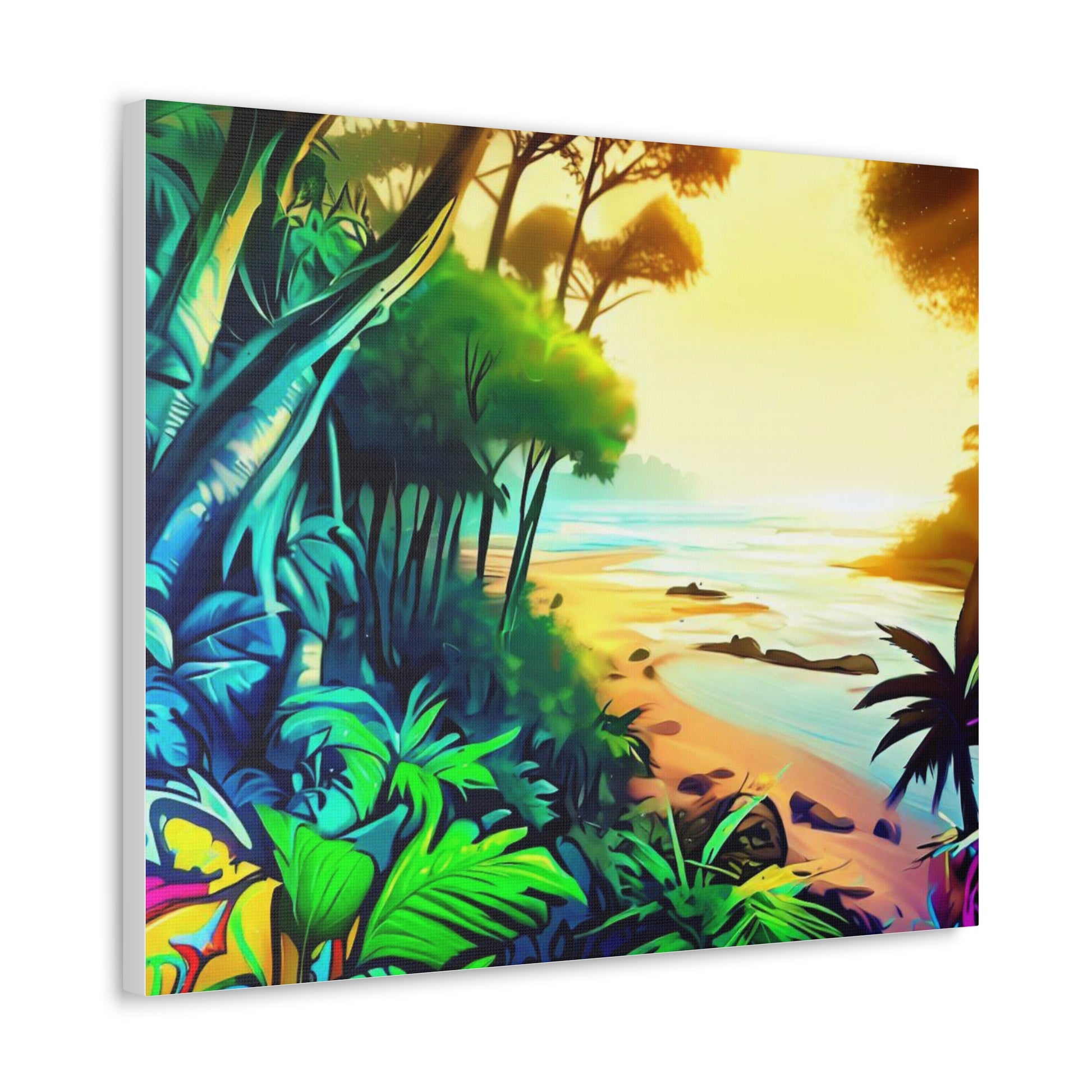 Jungle Riverbed, Jungle Sunset, Graffiti art prints, Street art canvas, Urban art decor, Graffiti-style wall art, Graffiti canvas prints, Street art posters - SaviTraviDesigns