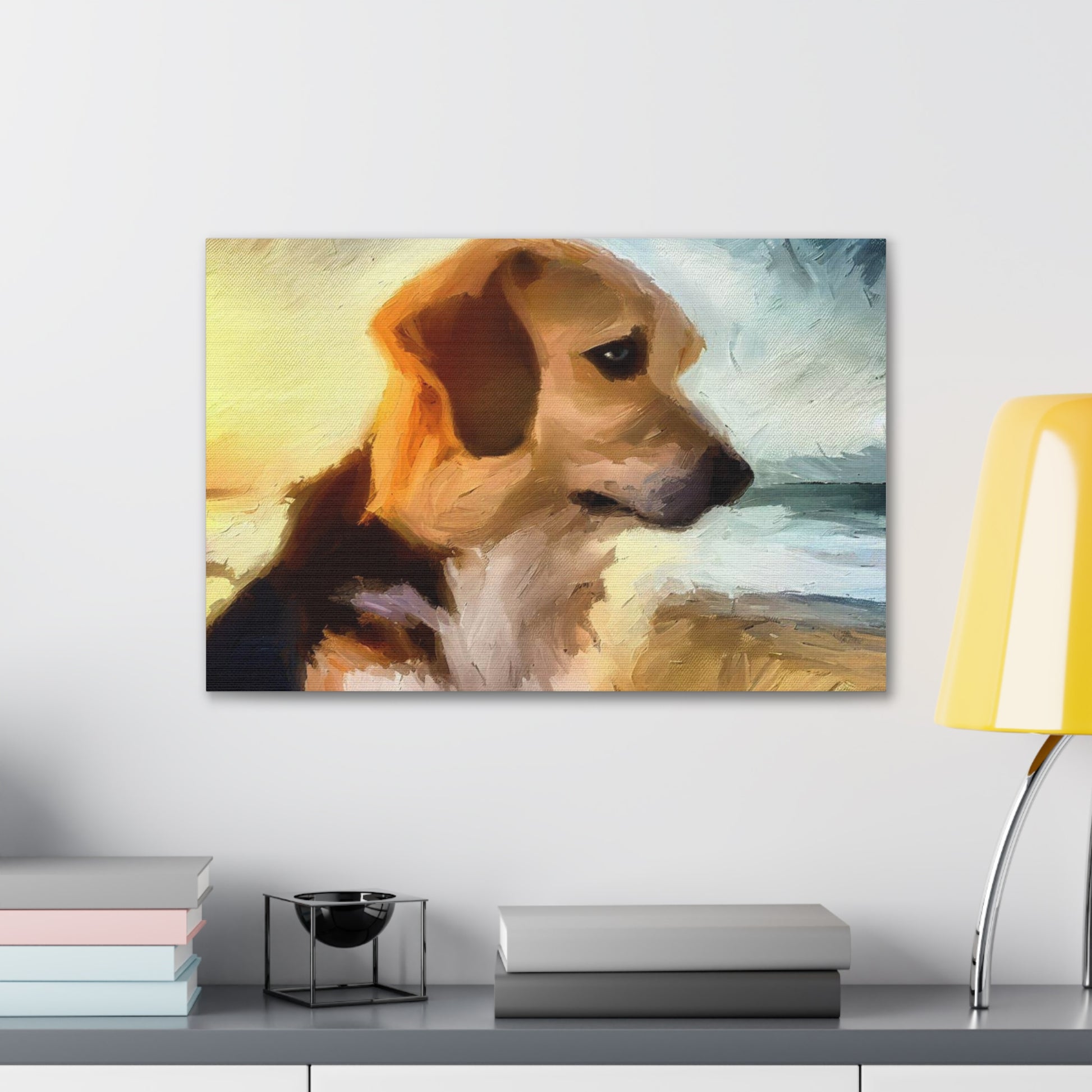 Dog wall art, beach wall art, ocean art, Canvas Gallery Wraps, Pet Beach - SaviTraviDesigns