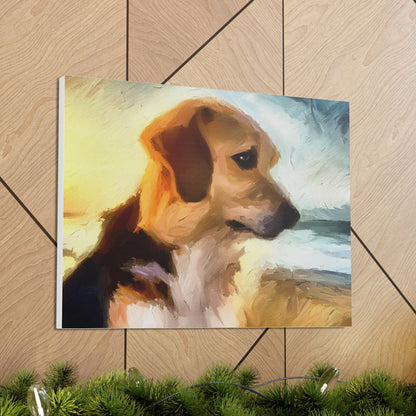 Dog wall art, beach wall art, ocean art, Canvas Gallery Wraps, Pet Beach - SaviTraviDesigns