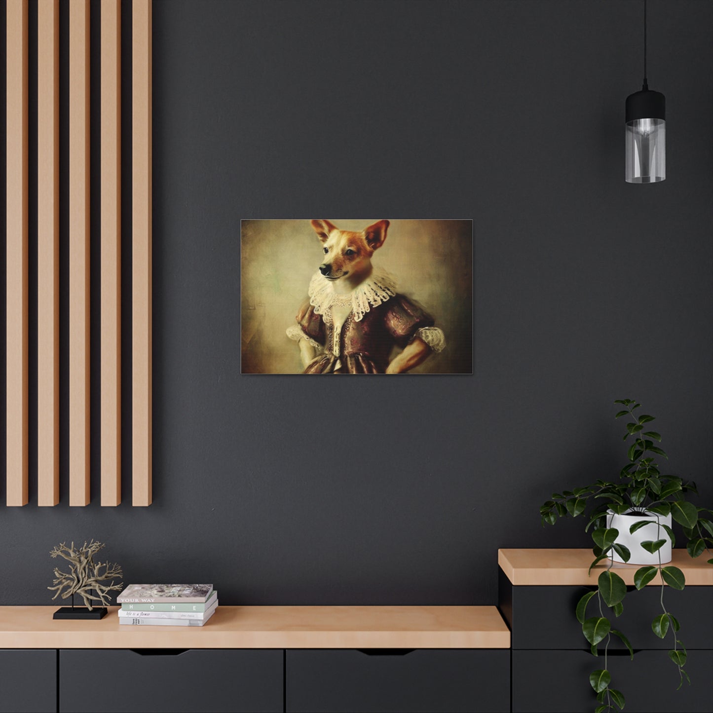 Fancy Dog, Canvas Dog Art, Dog Wall Art, Canine Canvas Art,Canvas Gallery Wraps