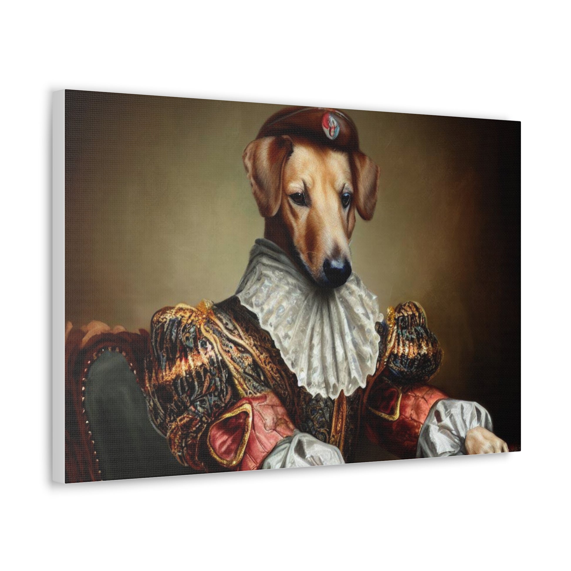 Fancy Dog, Canvas Dog Art, Dog Wall Art, Canine Canvas Art, Canvas Gallery Wraps