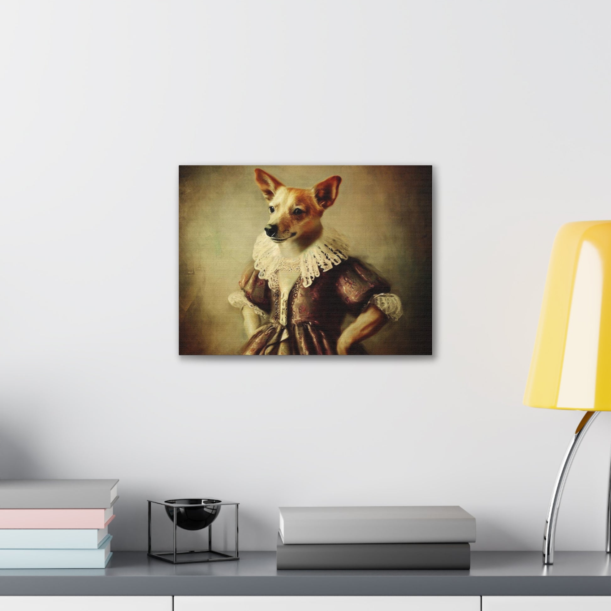 Fancy Dog, Canvas Dog Art, Dog Wall Art, Canine Canvas Art,Canvas Gallery Wraps