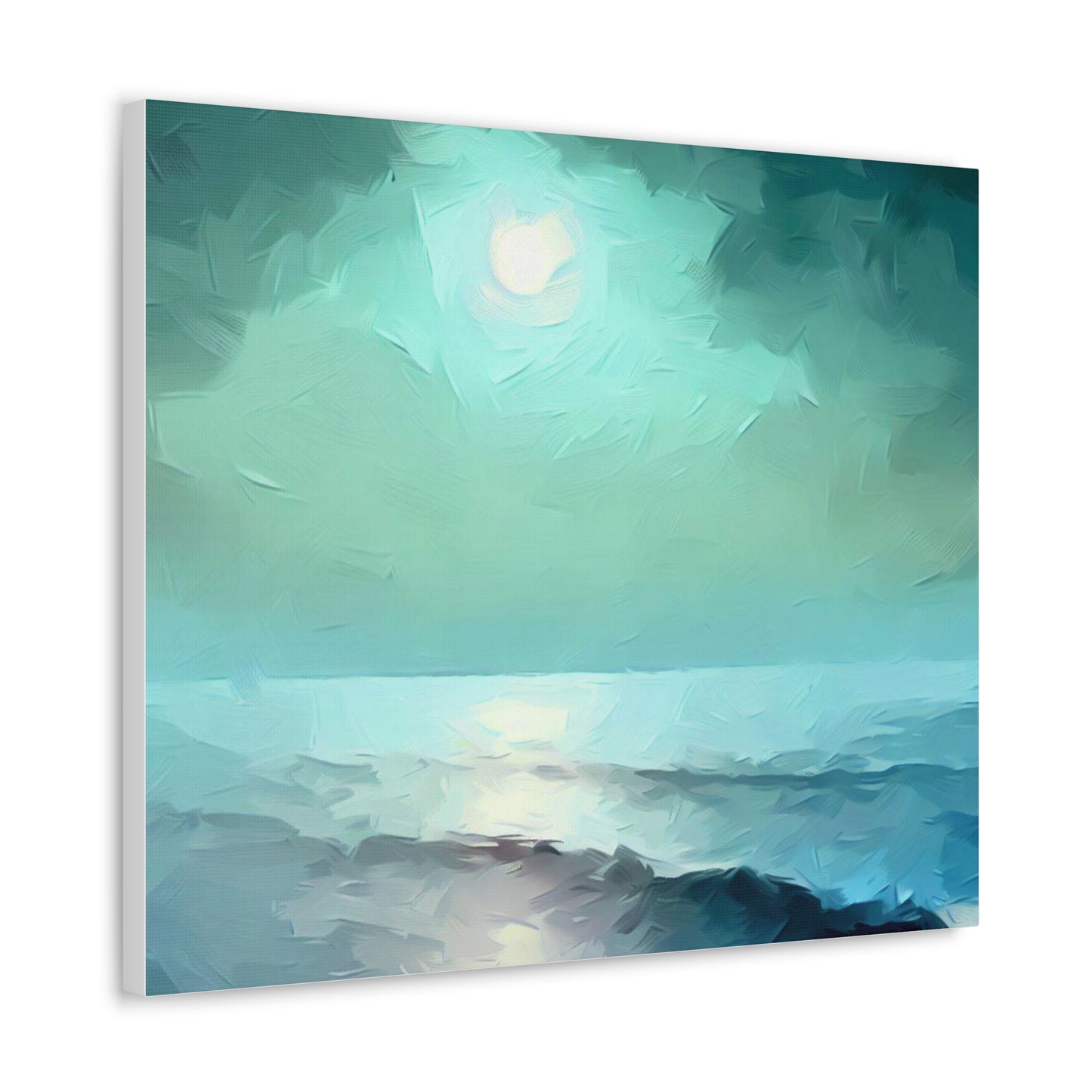 Moon wall art, Ocean wall art, ocean art, Canvas Gallery Wraps