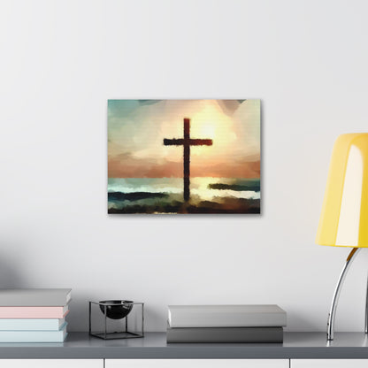 Christian wall art, Cross wall art, beach art, ocean art, Canvas Gallery Wraps - SaviTraviDesigns