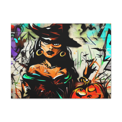 Halloween art, Witch canvas prints, Scary Halloween decor, Halloween home decor, Halloween wall, Gothic wall decor, Canvas Gallery Wraps 24″ x 18″ Premium Gallery Wraps (1.25″)