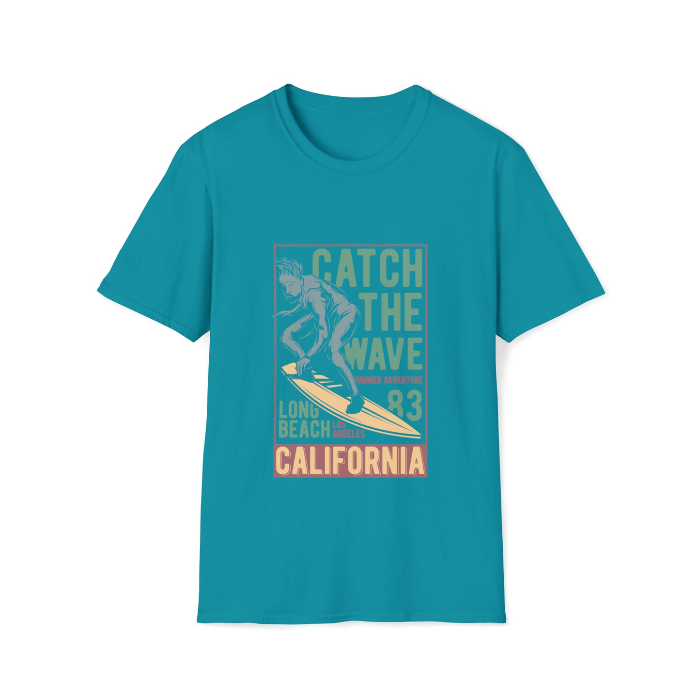 Catch The Wave California, Beachwear Graphics, Tropical T-Shirt Designs, Ocean-Inspired Shirts, Surfing Graphics, Sun and Sand Apparel, Summer Wardrobe Essentials - SaviTraviDesigns