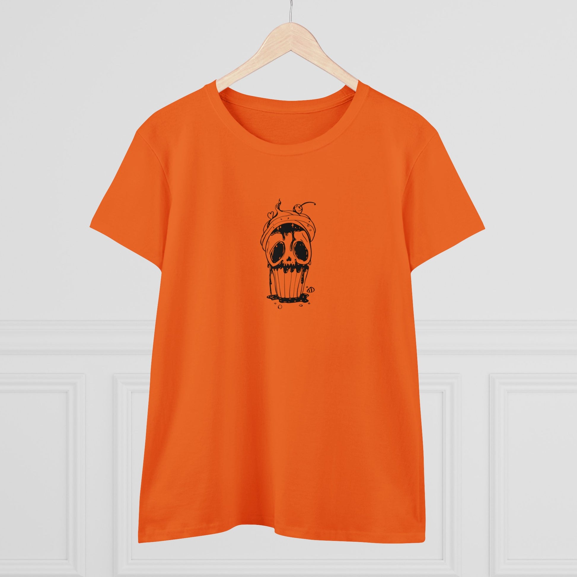 Skull Cupcake, Halloween Cupcake Designs, Halloween Graphic Shirts, Spooky Halloween Shirts, Cute Halloween Graphic Tees