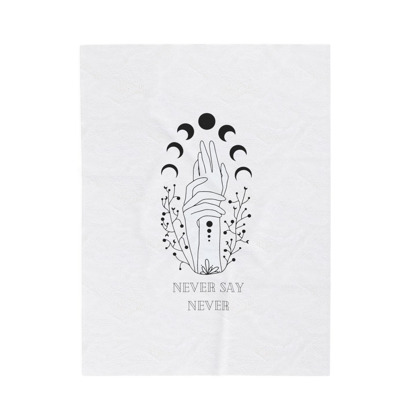 Never say never, blanket, Velveteen Plush Blanket - SaviTraviDesigns