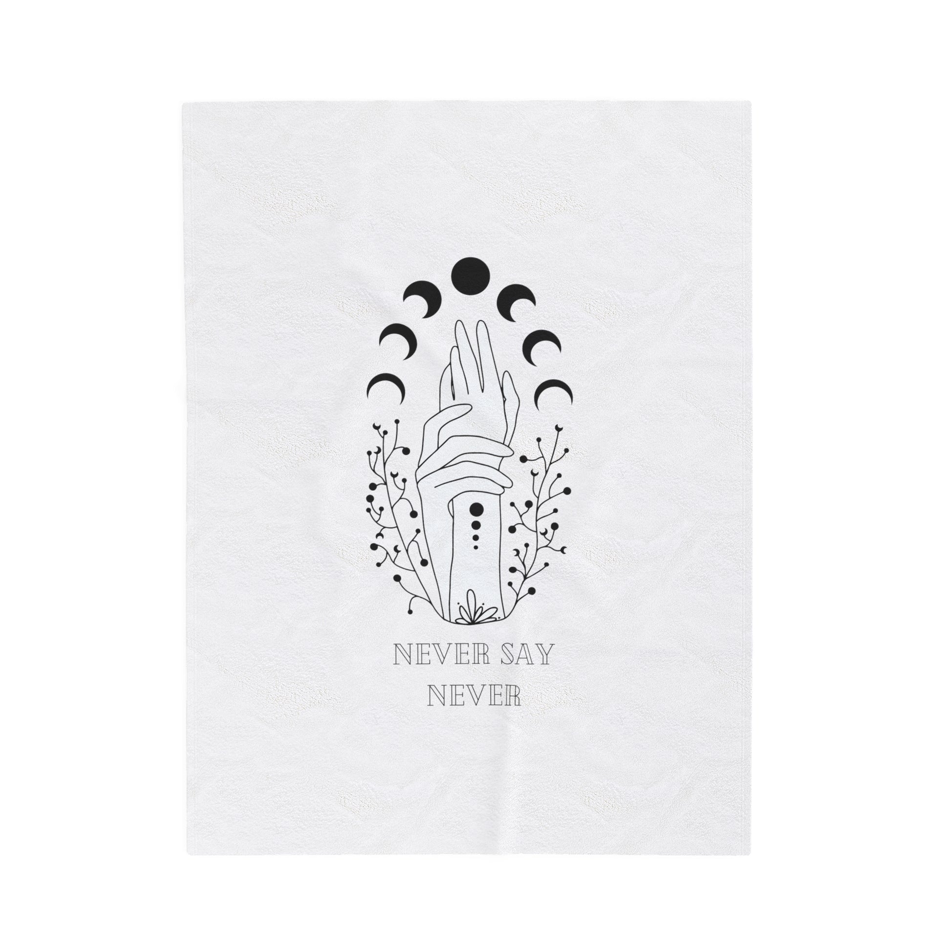 Never say never, blanket, Velveteen Plush Blanket - SaviTraviDesigns