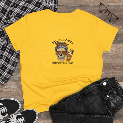 Hocus Pocus, I Need Coffee To Focus, Halloween Graphic Shirts, Spooky Halloween Shirts, Scary Halloween Shirt Designs, Cute Halloween Graphic Tees, Funny Halloween Shirt Ideas