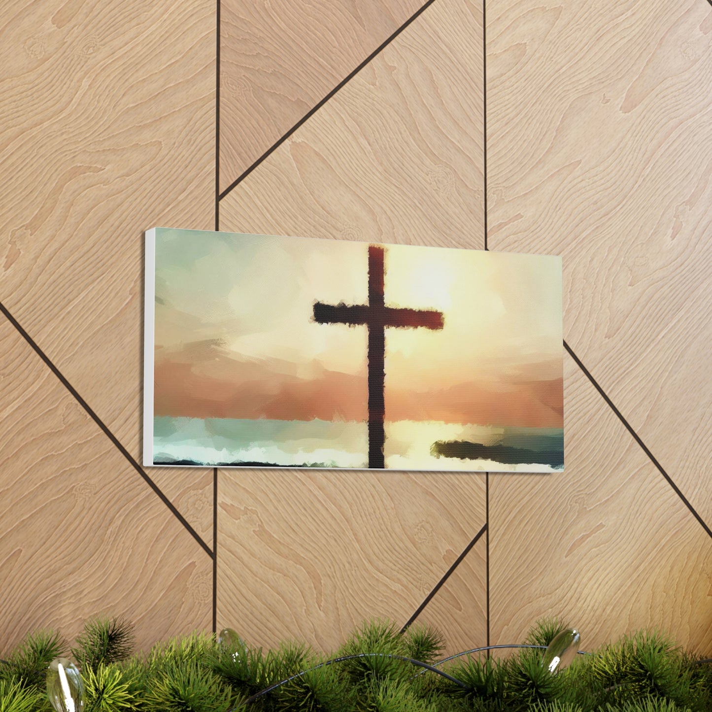 Christian wall art, Cross wall art, beach art, ocean art, Canvas Gallery Wraps - SaviTraviDesigns