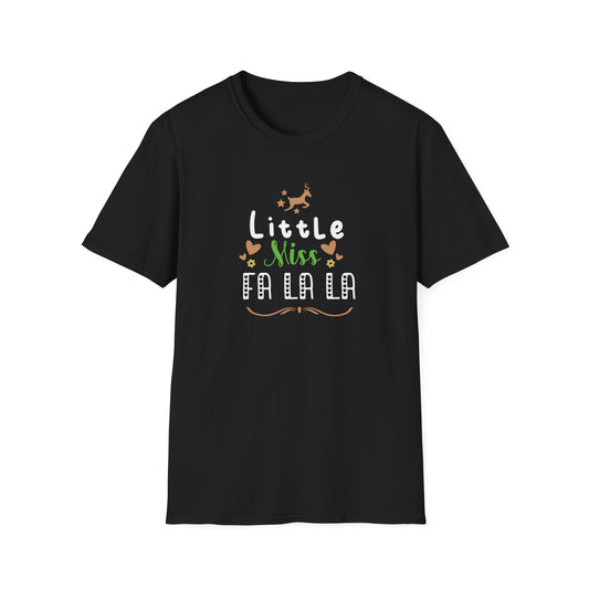 Little Miss Fa La La La Holiday Graphic T Shirt Black