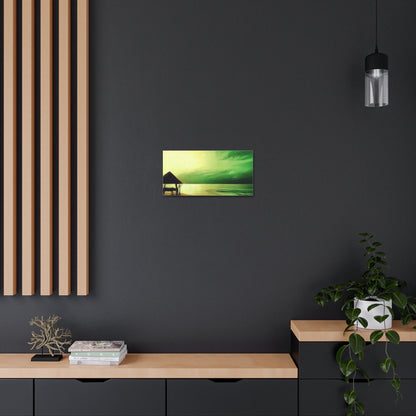 Green Sunset, Beach art, ocean art, beach wall art, Canvas Gallery Wraps