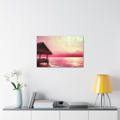 Sunset Beach Pastel Watercolor Print