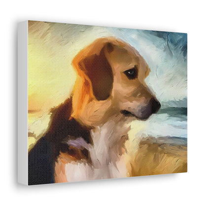 Dog wall art, beach wall art, ocean art, Canvas Gallery Wraps, Pet Beach - SaviTraviDesigns