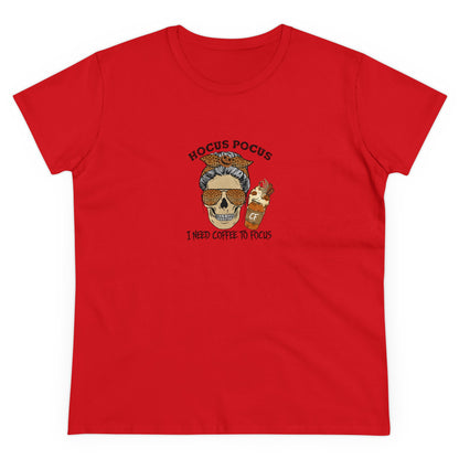 Hocus Pocus, I Need Coffee To Focus, Halloween Graphic Shirts, Spooky Halloween Shirts, Scary Halloween Shirt Designs, Cute Halloween Graphic Tees, Funny Halloween Shirt Ideas Red