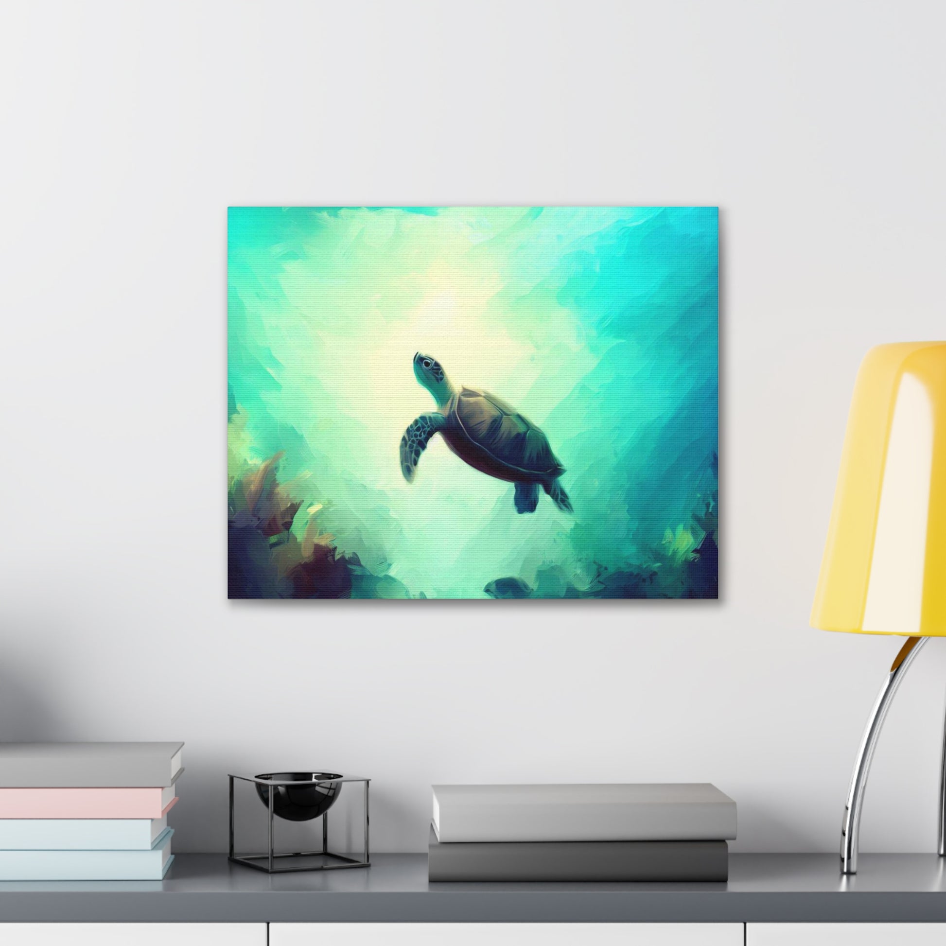 Sea Turtle wall art, ocean art, Canvas Gallery Wraps, Ocean Animal, Turtle