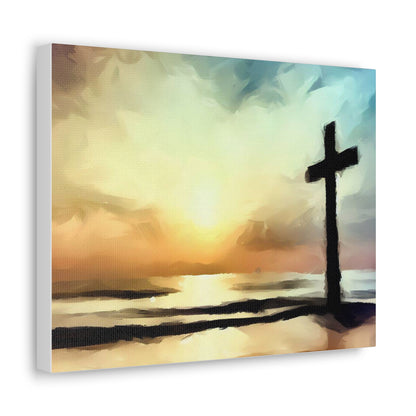 Christian wall art, Cross wall art, Beach art, ocean art, Canvas Gallery Wraps - SaviTraviDesigns