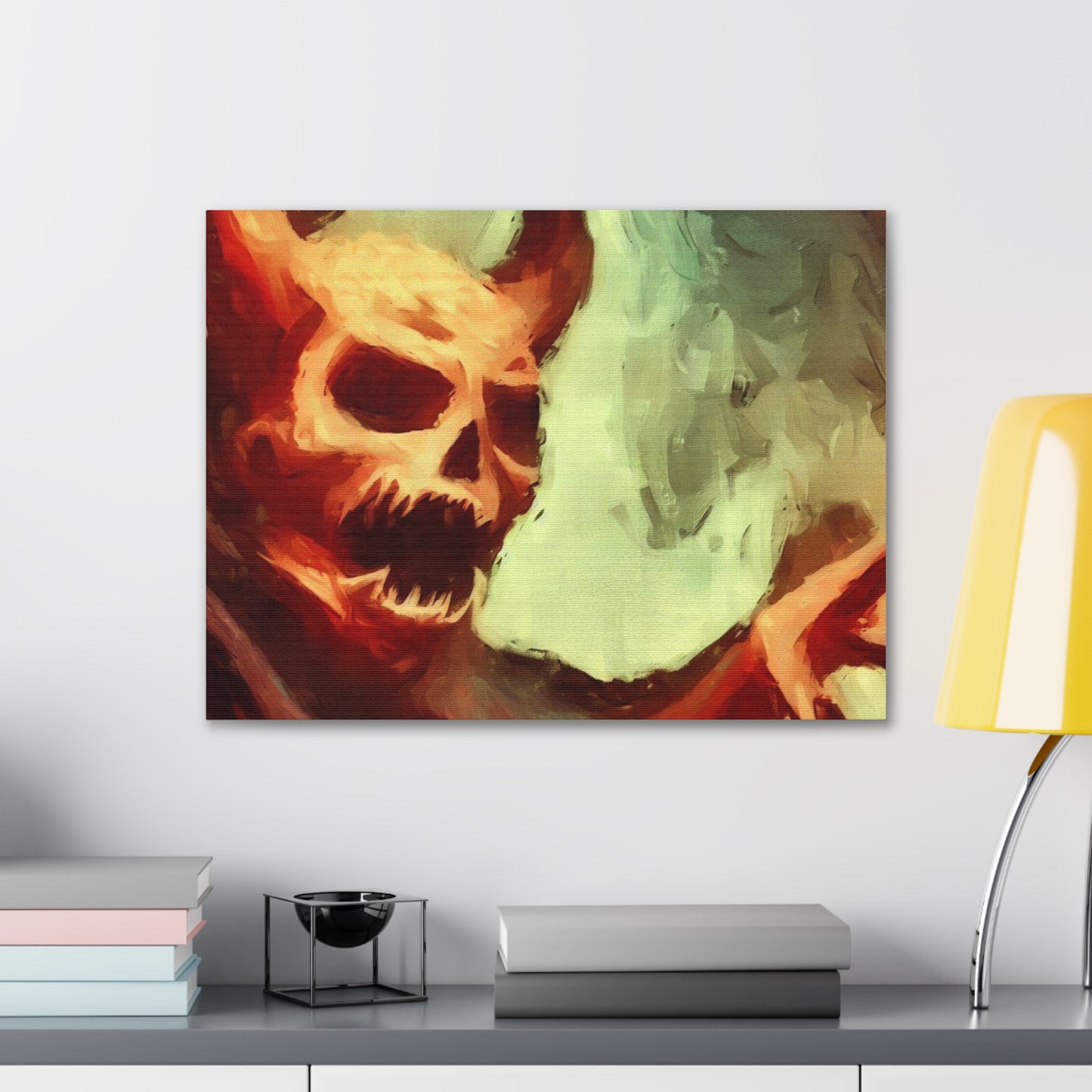 Halloween art, Demon canvas prints, Scary Halloween decor, Halloween home decor, Halloween wall, Gothic wall decor, Canvas Gallery Wraps - SaviTraviDesigns