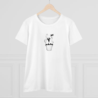 Cute Ghost Cupcake, Halloween Cupcake Designs, Halloween Graphic Shirts, Spooky Halloween Shirts, Cute Halloween Graphic Tees