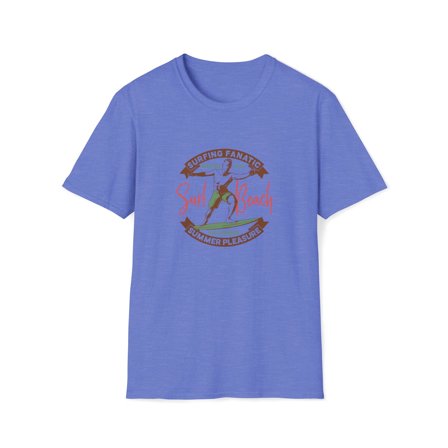 Surfing Fanatic Paradise Pleasure |Beach Lifestyle Shirts | Summer Vibe Apparel Heather Royal