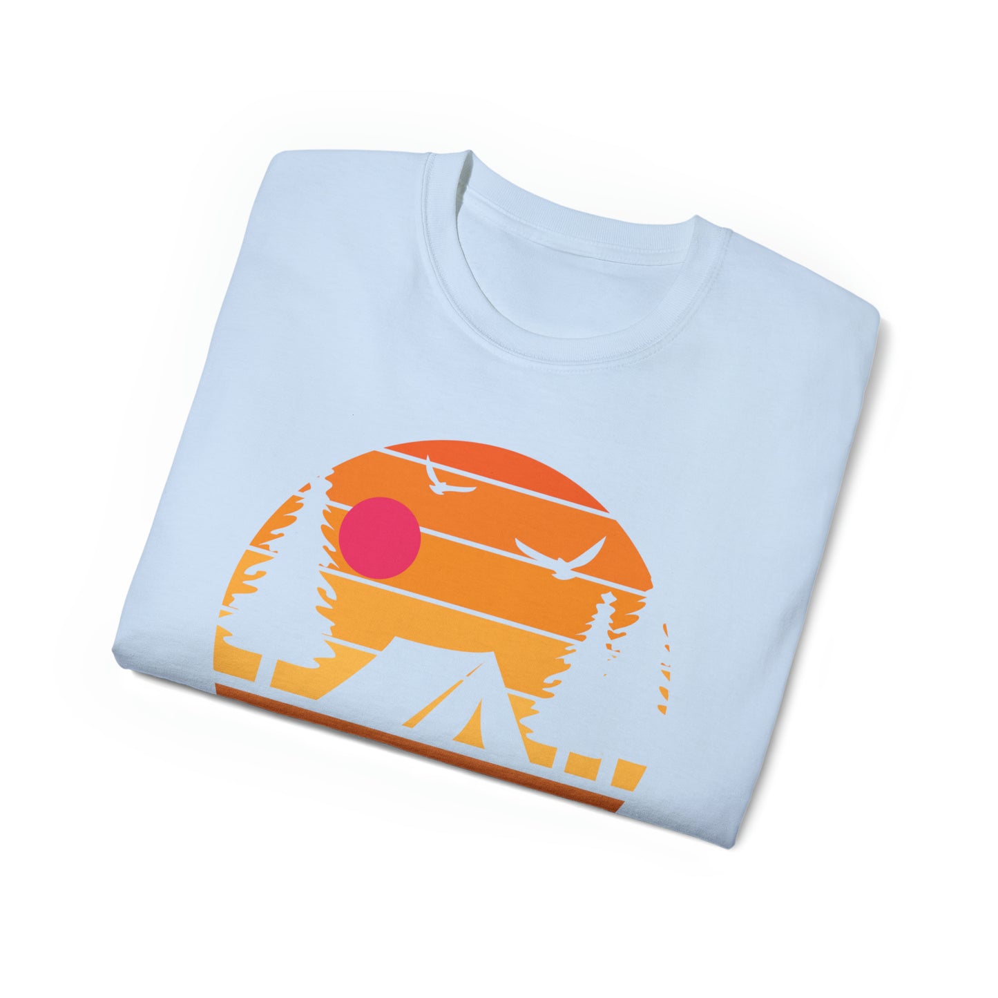 Sunset Camping Silhouette | Hiking & Camping Tee | Nature-Inspired Outdoor Apparel