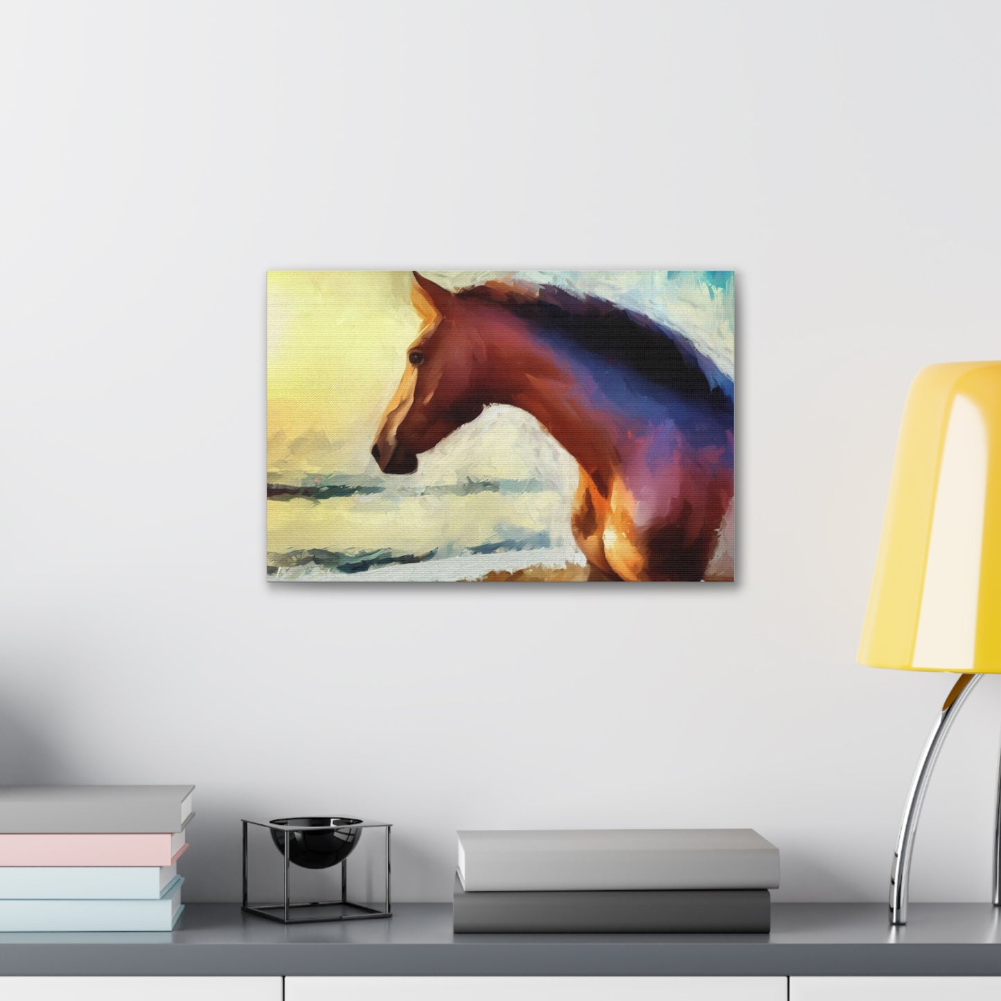 Horse wall art, beach art, ocean art, Canvas Gallery Wraps, Horse Beach, Sunset Beach - SaviTraviDesigns