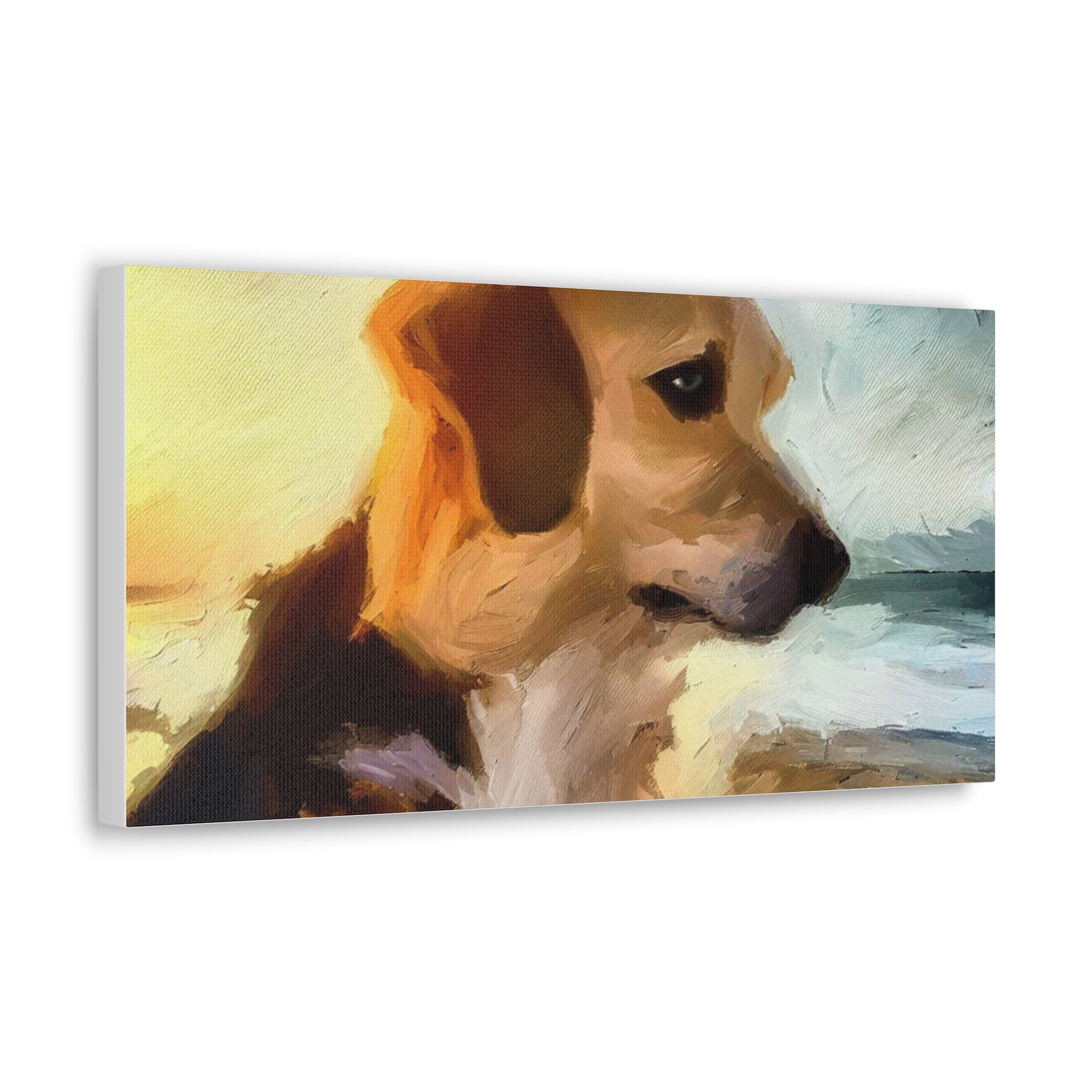 Dog wall art, beach wall art, ocean art, Canvas Gallery Wraps, Pet Beach - SaviTraviDesigns