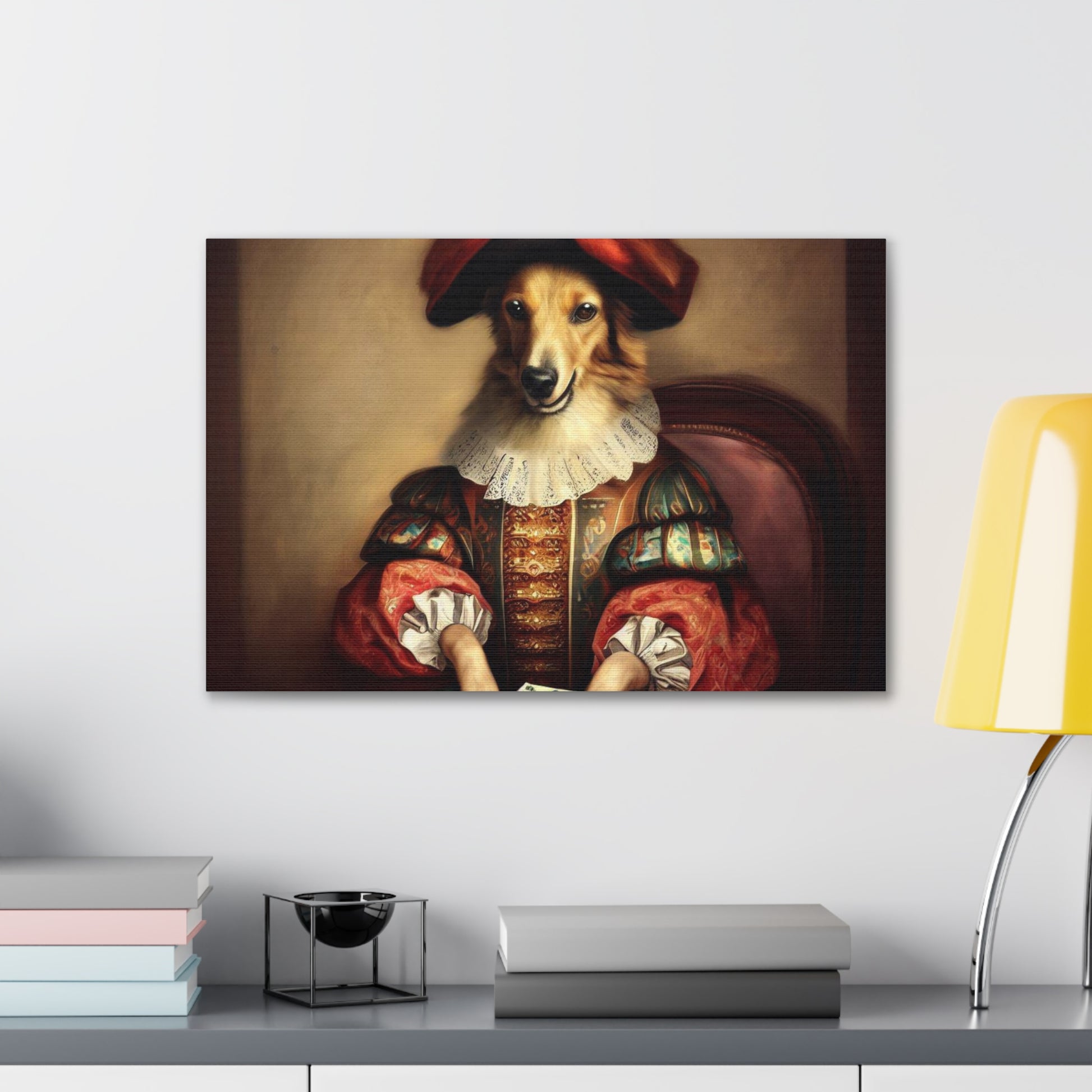 Fancy Dog, Canvas Dog Art, Dog Wall Art, Canine Canvas Art,Canvas Gallery Wraps, Pet Art - SaviTraviDesigns