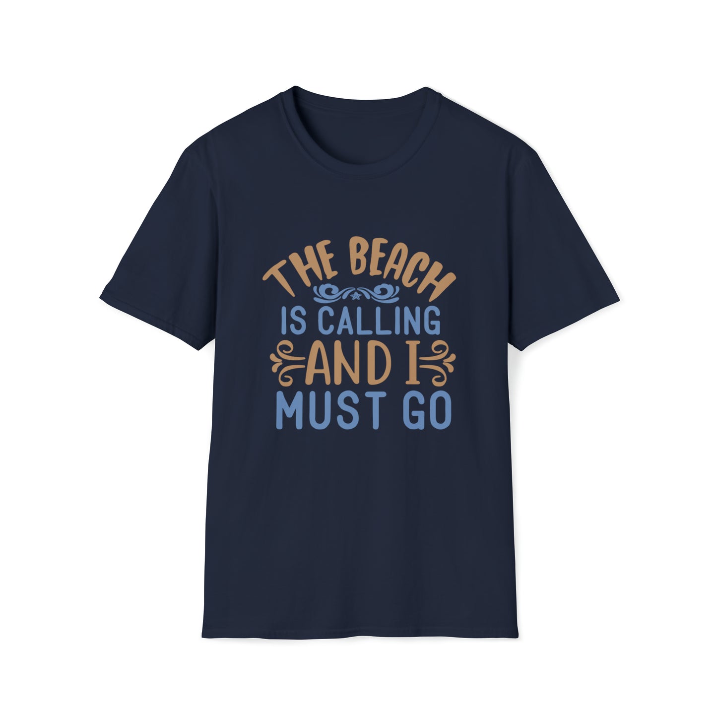 The Beach is Calling and I Must Go |Beach Lifestyle Shirts | Summer Vibe Apparel Navy