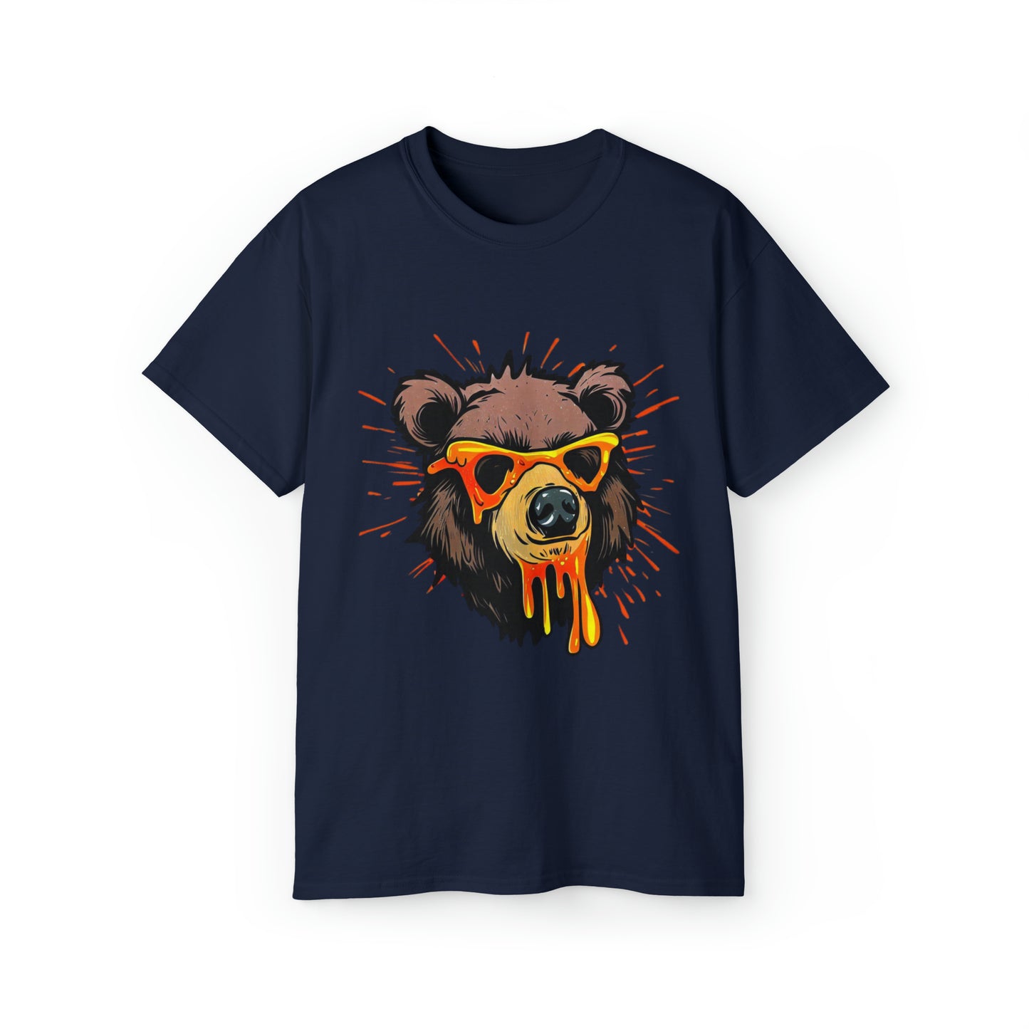 Graffiti Graphic Shirt, Street Art, Urban Art, Unisex Ultra Cotton Tee, Orange Bear Navy